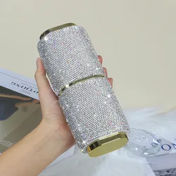 Sparkling Rhinestone Toothbrush Box Portable Toiletries Storage Case Makeup Brush Holder Traveling Bathroom Organizer Plastic