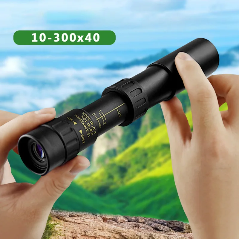 10-300x40 Telescope Zoom Portable Powerful Binoculars, With Tripod And Mobile Phone Bracket, Camping Travel Remote Monocular