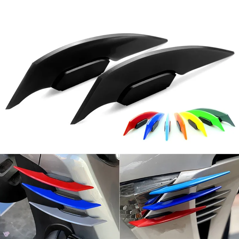 1Pair Universal Motorcycle Winglet Aerodynamic Spoiler Dynamic Wing with Adhesive Decoration Sticker For Motorbike Scooter