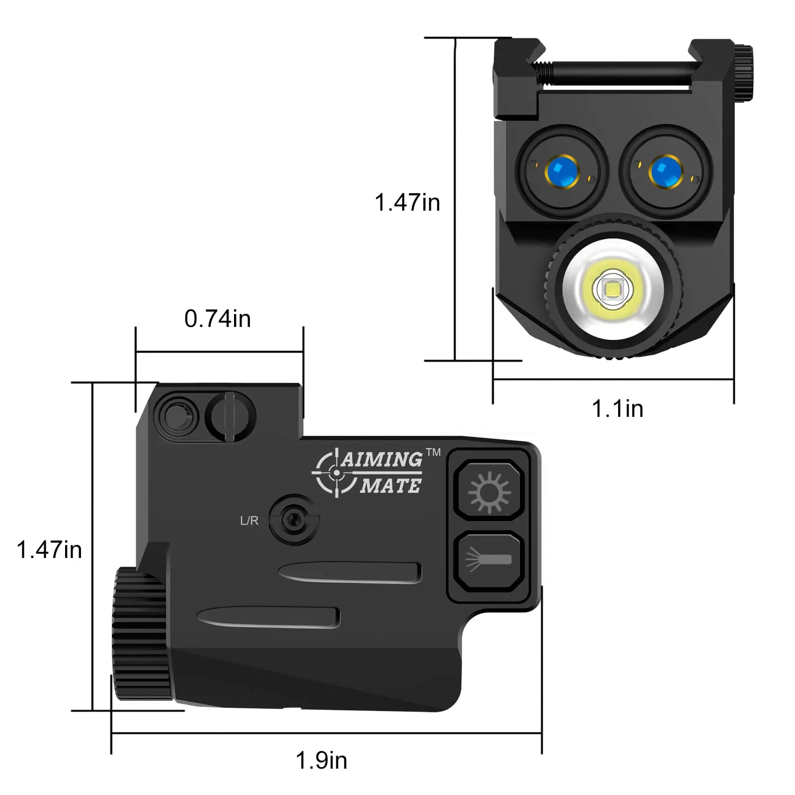 Mini lampe de poche 2 en 1 aste par USB, 500 lumens, avec visée laser magnétique, pour pistolets, équipement de chasse Airsoft