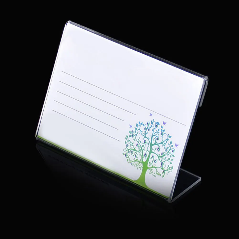 

6pcs Acrylic Price Tag Display Rack Flyer Holder Restaurant Sign Material Card St Label Rack Advertising Clip