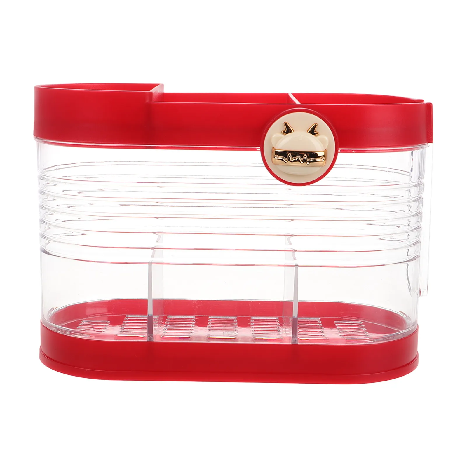 Utensil Holder Kitchen Chopstick Box Gold Vintage Red Organizer Countertop Cutlery Storage Drying Rack Spoon Fork Organizer