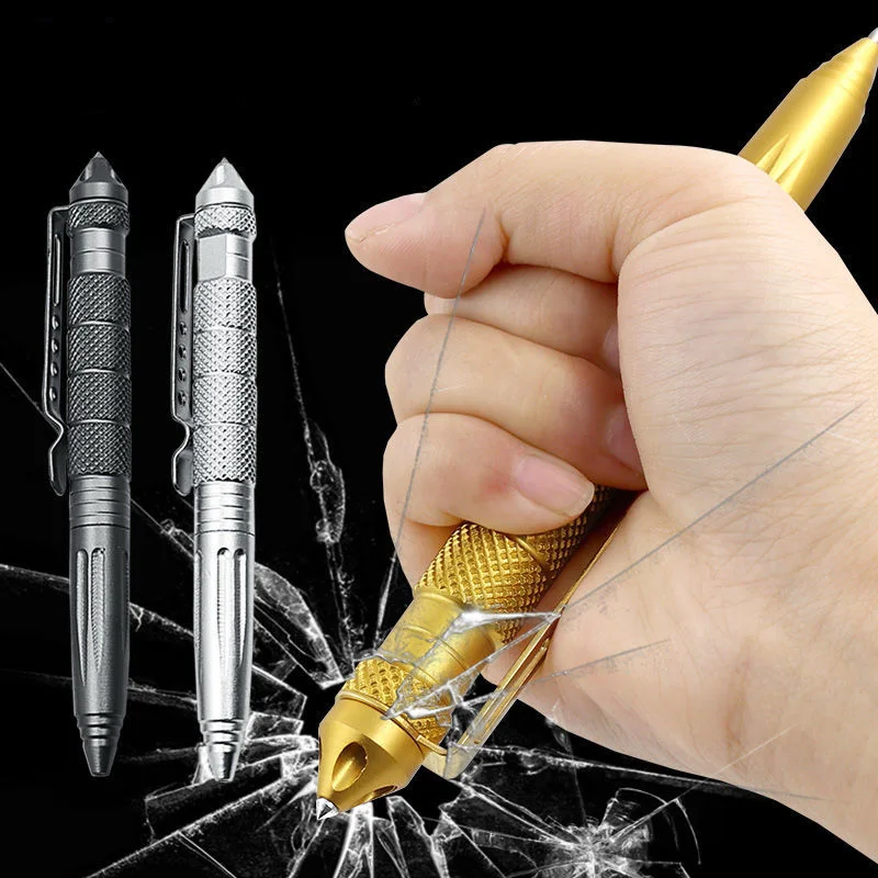 Multi Functionele Legering Militaire Tactische Pen School Student Office Balpennen Wilderness Survival Edc Tool Glasbreker