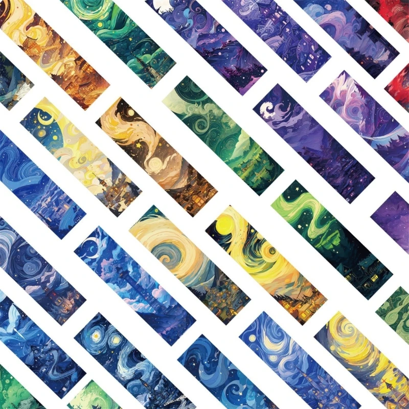 30Pcs Reading Bookmarks Oil Painting Theme Bookmarks Gift for Book Lover Reader