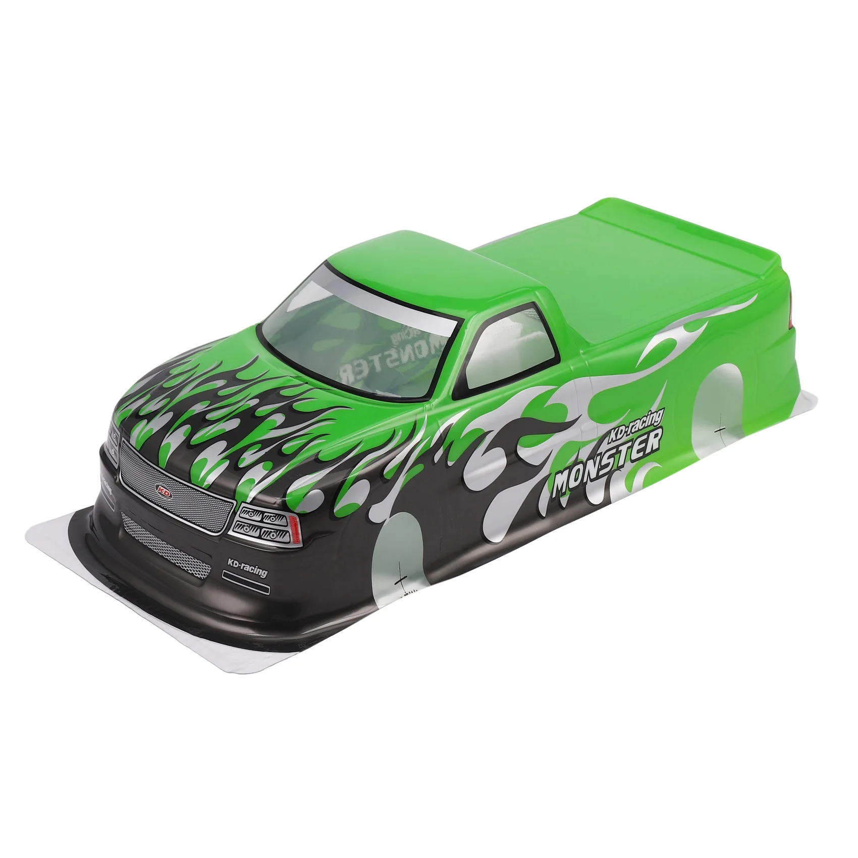 for 1/10 RC Car T-10 PVC Painted Body Shell 1/10 RC Car Pick Up Truck Width 205Mm Wheelbase 255Mm,Green