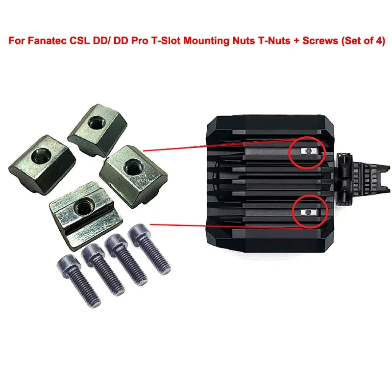 

4sets for Fanatec CSL DD/ DD Pro T-Slot Mounting Nuts T-Nuts and Screws