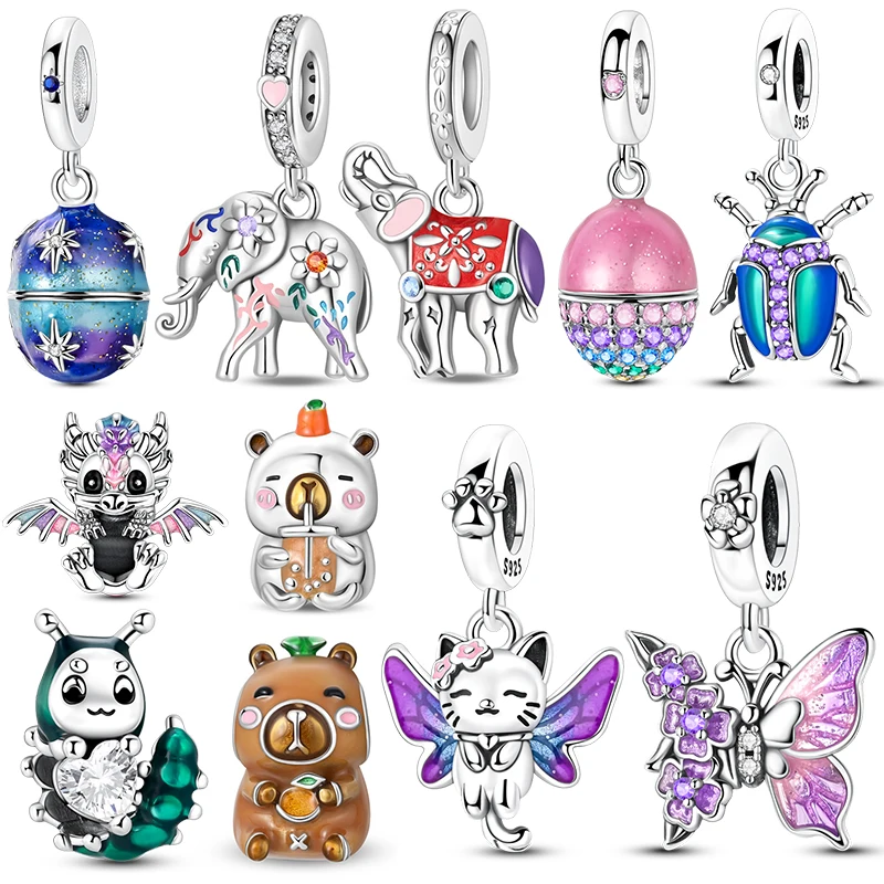 

Стерлингового Серебра 925 пробы, подвеска в виде бабочки с мультяшным животным, подвесные бусины, подходят для браслетов 3 мм, ожерелье для женщин, роскошные ювелирные изделия своими руками