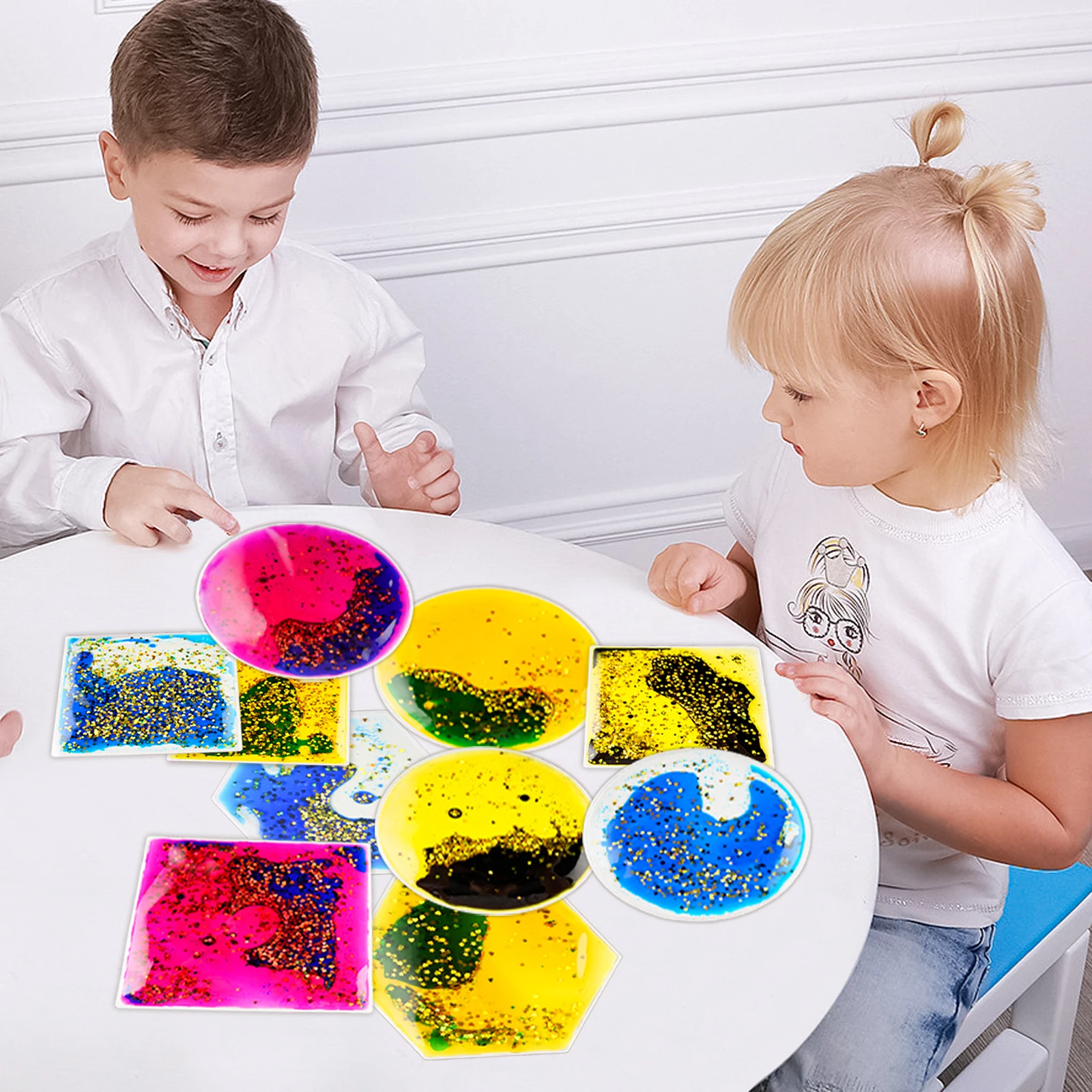 

Визуальные сенсорные игрушки: мягкие сенсорные игрушки для детей, детская игрушка Double Feast of Colorful Vision и Touch Squeeze, 12 шт.