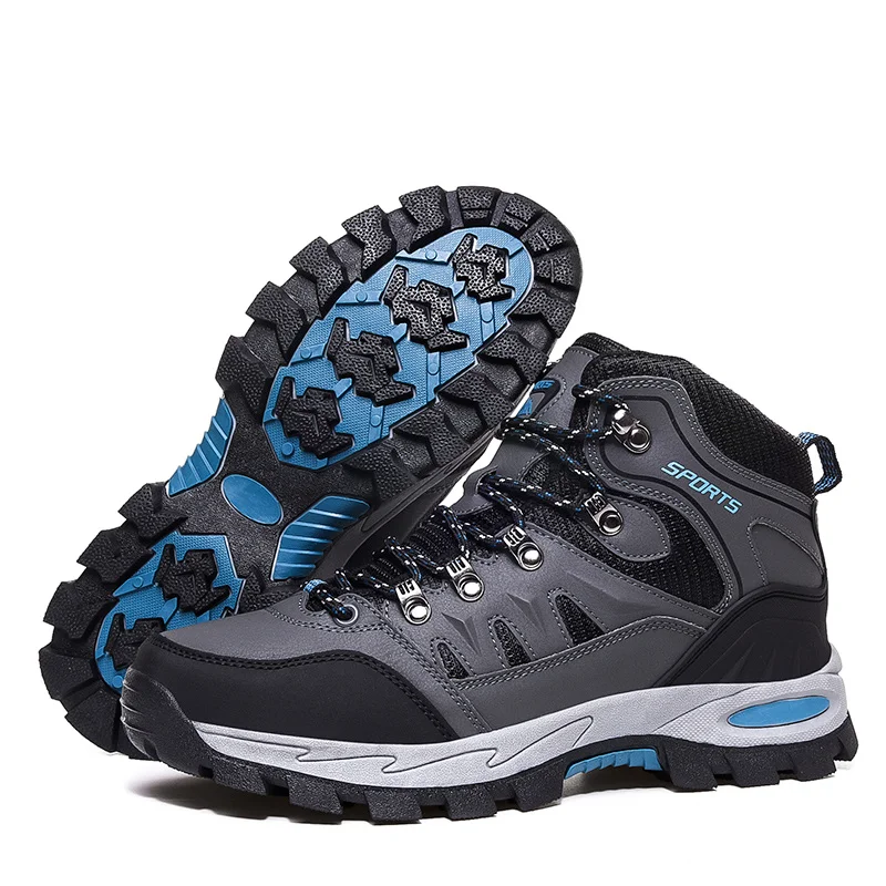 Men Work Shoes Winter Boots Warm Plush Men Snow Boots High Quality Leather Waterproof Outdoor Men Hiking Boots Men Sneakers