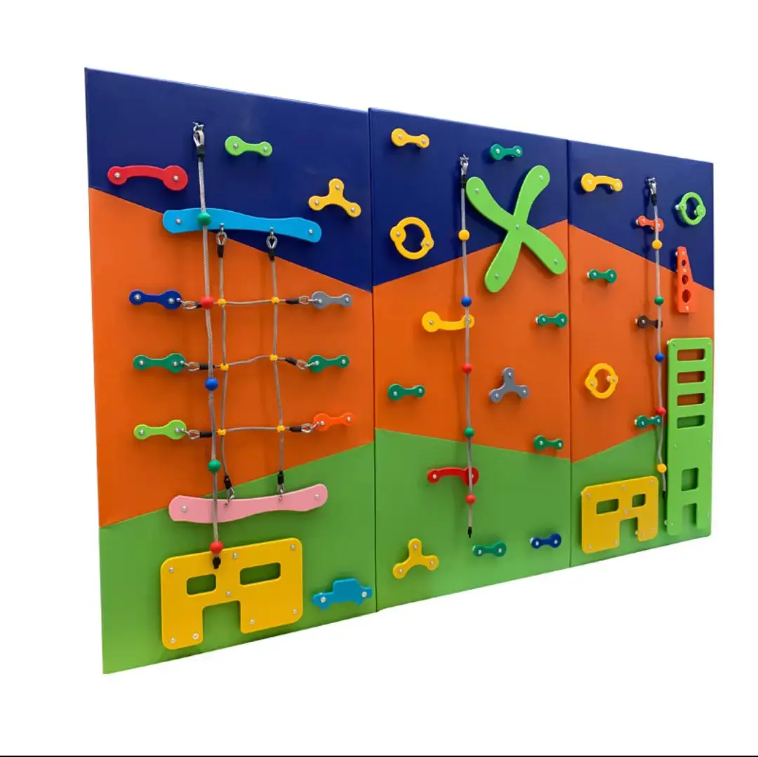 Popular Sports Facilities Adventure Set Children Play Soft Rock Climbing Wall Equipment Indoor Amusing Playground For Sale