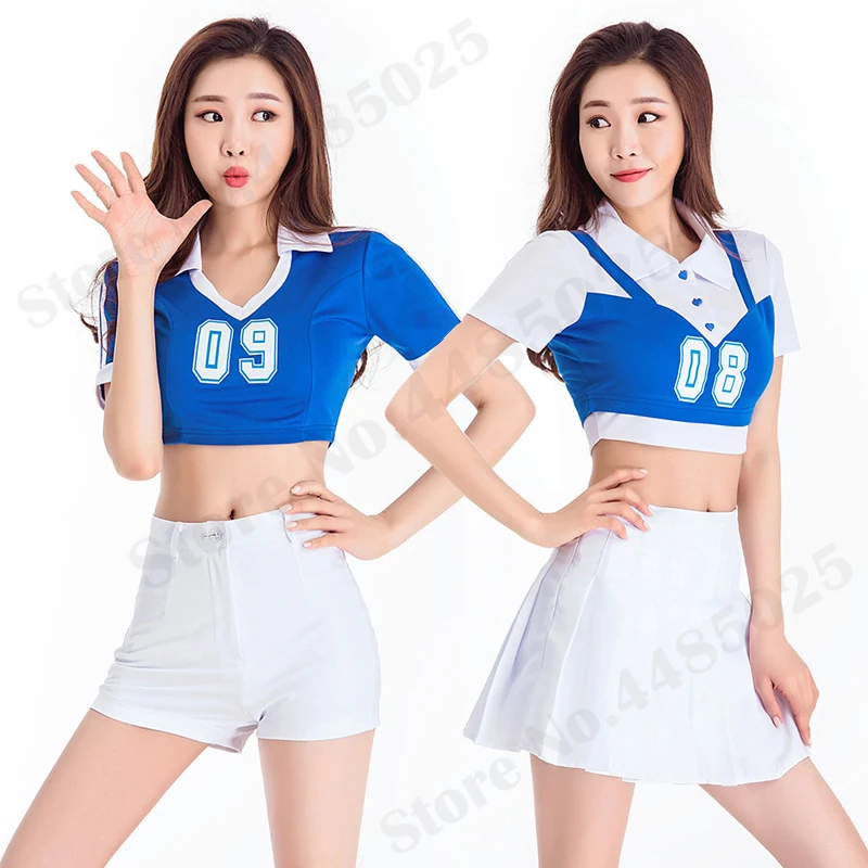 Women Sexy Lingerie Gleeing Cheerleader Uniform Stage Performance Costumes Schoolgirl Cosplay Clothing Adult Cute Fancy Dress