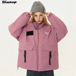 Women's Winter Down Jacket with Hood Winter Puffer Coats Woman 2024 New Outerwear Women's Lightweight Padded Jackets Warm Parkas