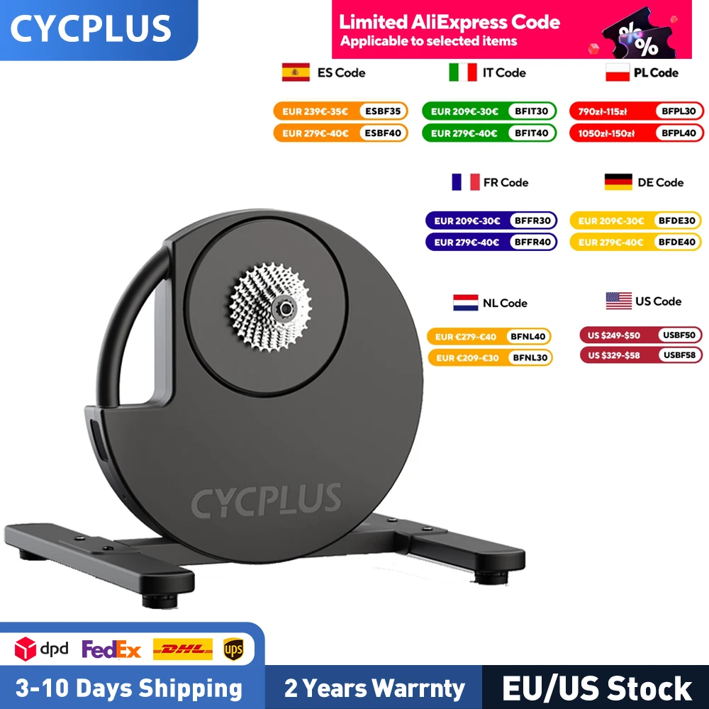

CYCPLUS R200 Smart Bike Trainer 2200W Max Power Support ANT+ & BLE 5.0 Exercise Bike Roller Indoor Training for Home Exercise