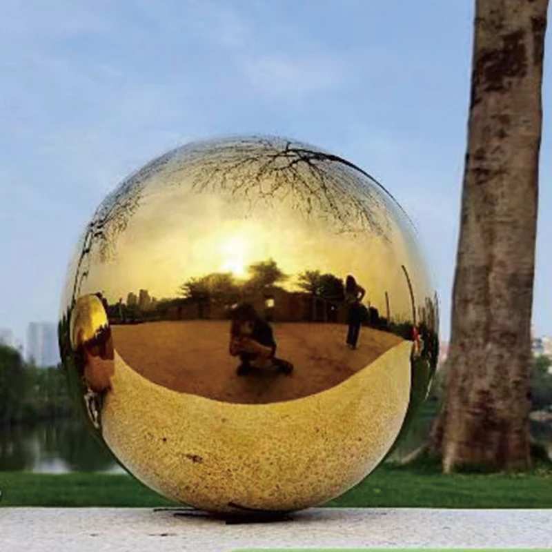 Gold Gloss Ball Dia 19~300mm Stainless Steel Sphere Mirror Hollow Ball For Bar/Cafe/Garden/Street/Park/Shopping Mall Decoration
