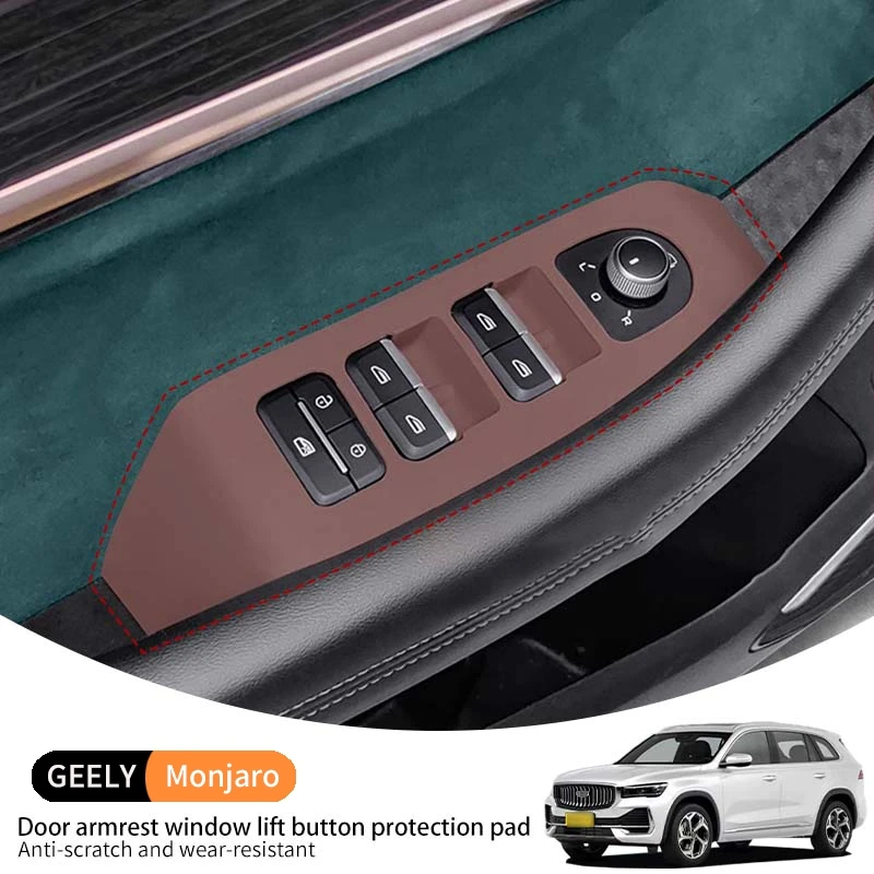 

For Geely Xingyue L Monjaro 2021-2025 Car Door Armrest Window Lift Button Silicone Pad Protection Mat Anti-slip Shock-absorbing