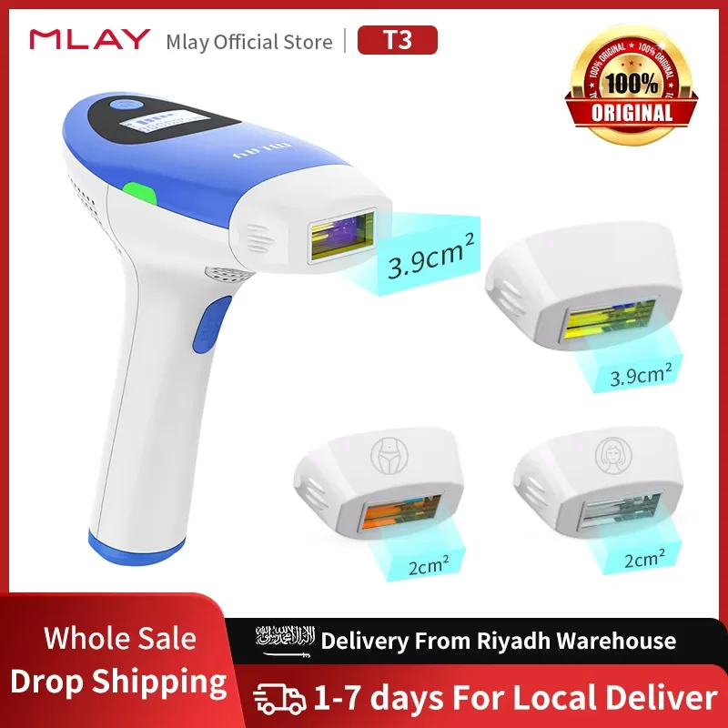 Mlay T3 IPL Laser Hair Removal Device with 500000 Shots Replaceable Lamp Heads Epilator for Body Facial Bikinis Home Use