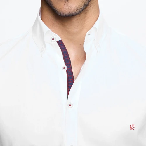 Imagen 2 del producto 2025 Camisas de hombre, camisas a cuadros con letras bordadas de ocio, camisa holgada de negocios para hombres, camisetas de manga larga a la moda, camisas informales para hombres