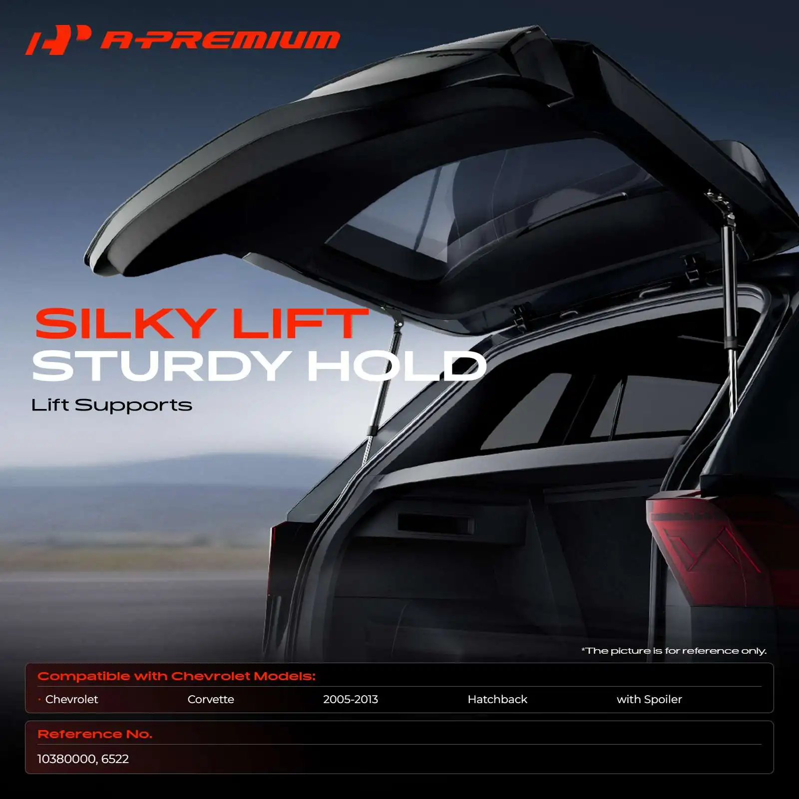 A-Premium 2Pcs Rear Hatch Lift Supports Shocks Struts for Chevrolet Corvette 2005-2013
