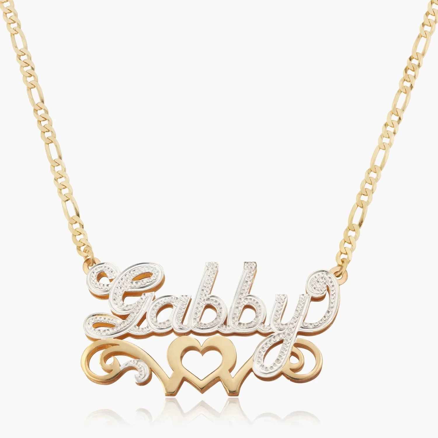 Double Plated Heavenly Love Name Necklace Custom 3D Nameplate Jewelry 18k Plated Gold Pendant Personalized Name Jewelry