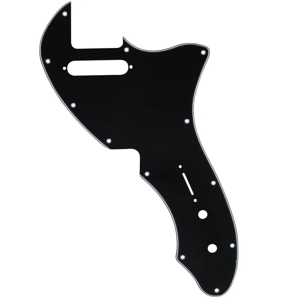 Black 3ply Tele Thinline Pickguard Guitar Pick Guard for FD Plate with Screws Fit 69 Telecaster Thinline Re-issue Guitar Part