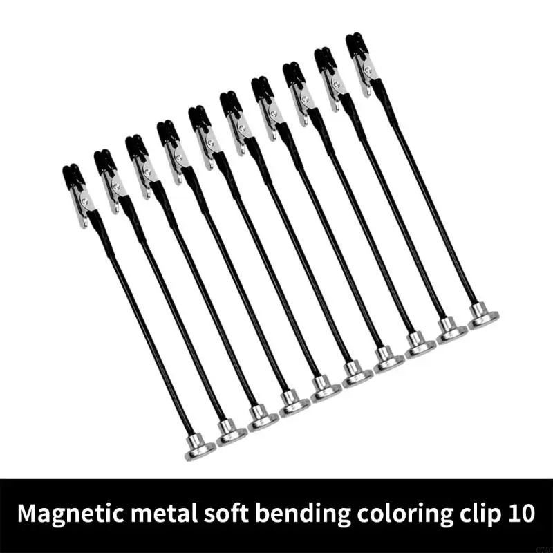10pcs مقطع التماسيح المرن المغناطيسي لنموذج DIY واللوحة الحرفية C7AC