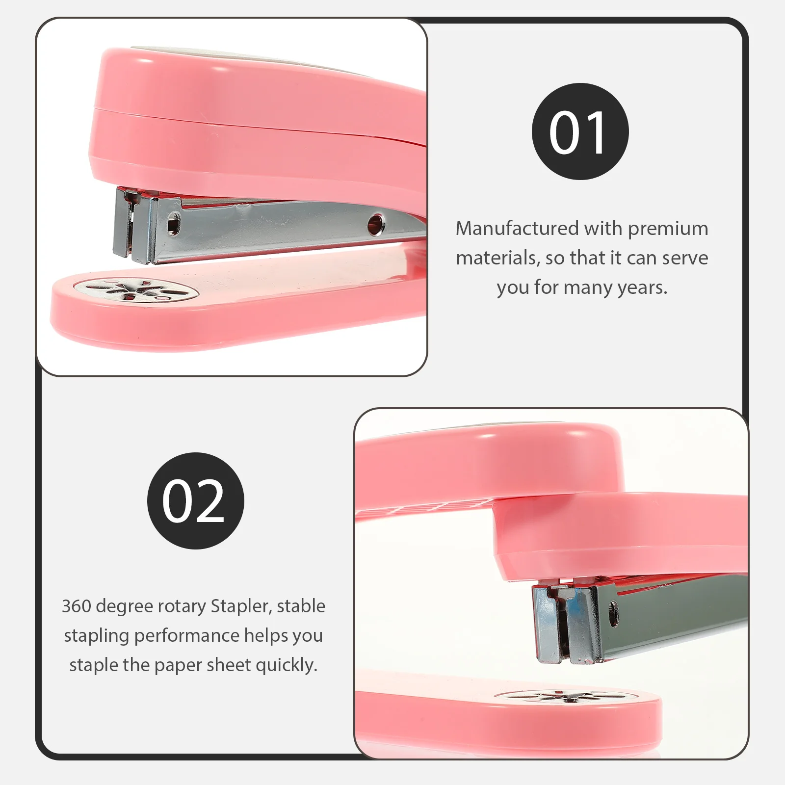 Stapler Home Supplies Rotating Desk Heavy Multi-Function Rotary Hand Iron Staplers Student