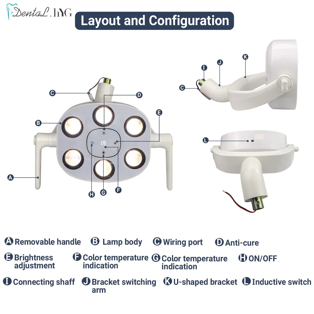 Dental Equiment Operation Lamp For Implant Dental Chair LED Light Shadowless With Induction Clinic LED Lamp Teeth Whitening