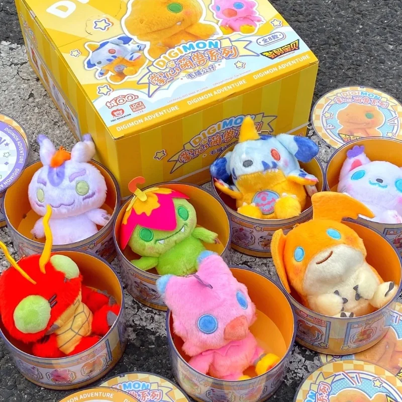 Anime Digimon Adventure el mascota de palmas caja ciega juguetes esponjoso Tailmon Agumon colgantes muñecas adornos Kawaii regalo para niños adultos