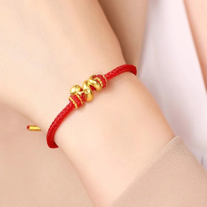 New Design Lucky Red Rope Snake Year Bracelet for Women Men Cute Twisted Animals Adjustable Bracelet Prayer Amulet Jewelry Gifts