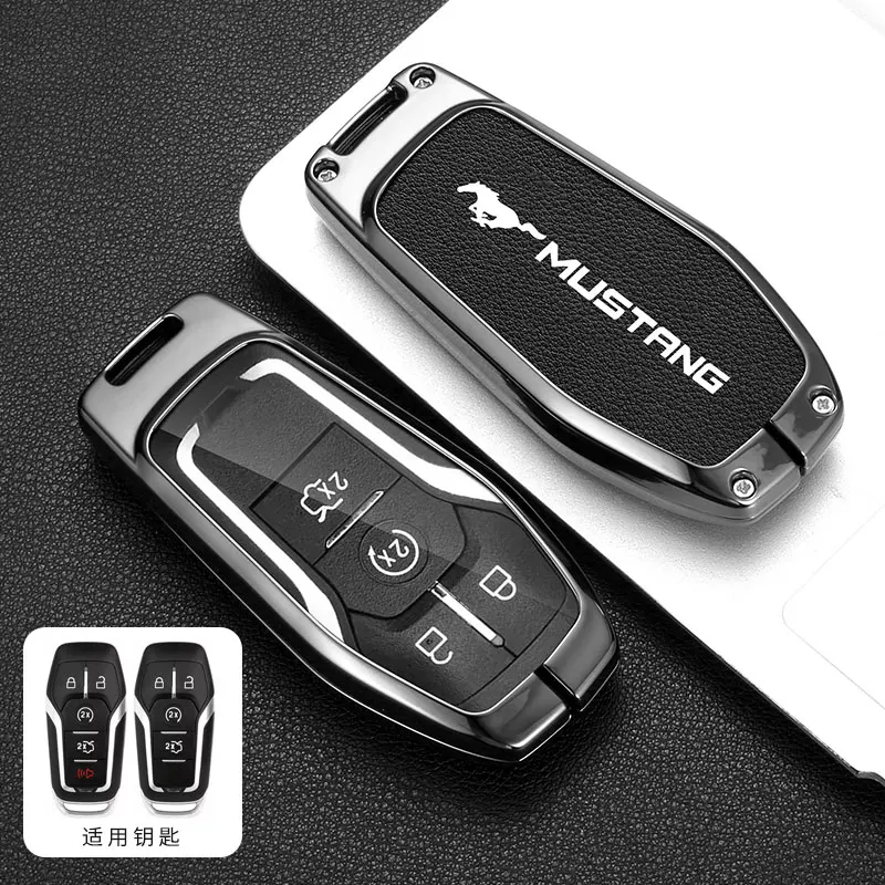 Zinc Alloy Smart Remote Key Case Cover 3/4/5 Button For Ford Mustang Edge Explorer Fusion Mondeo Kuka Car Key Shell Uncut Blade