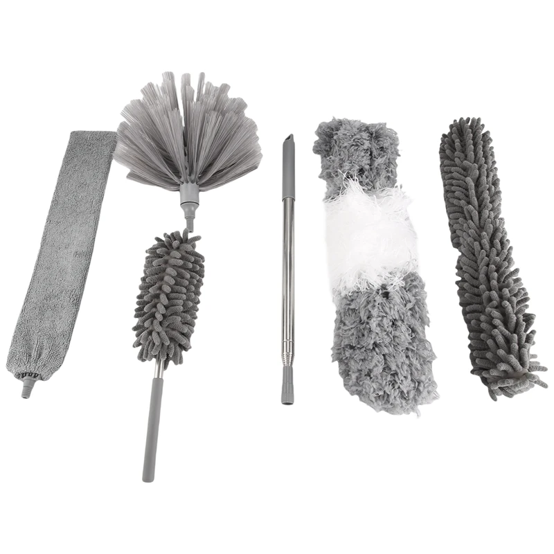 

6Pcs Duster Cleaning Kit,Extendable Microfiber Feather Duster For Cleaning Dust Cobweb Ceiling Fans Lights Blinds Cars