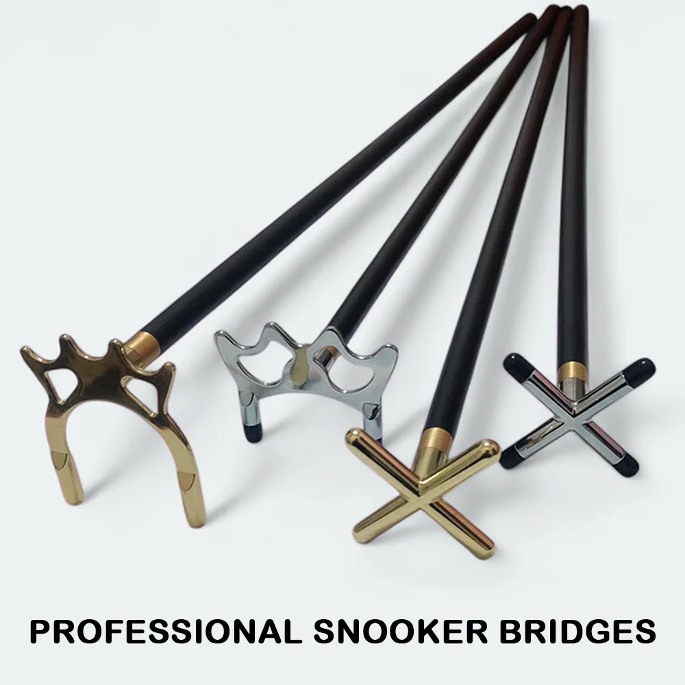 1Pc/3Pcs American Snooker Cue Bridge Snooker Billiard Accessories Portable Golden Billiard Cue Stand Crosshead High Low Fork