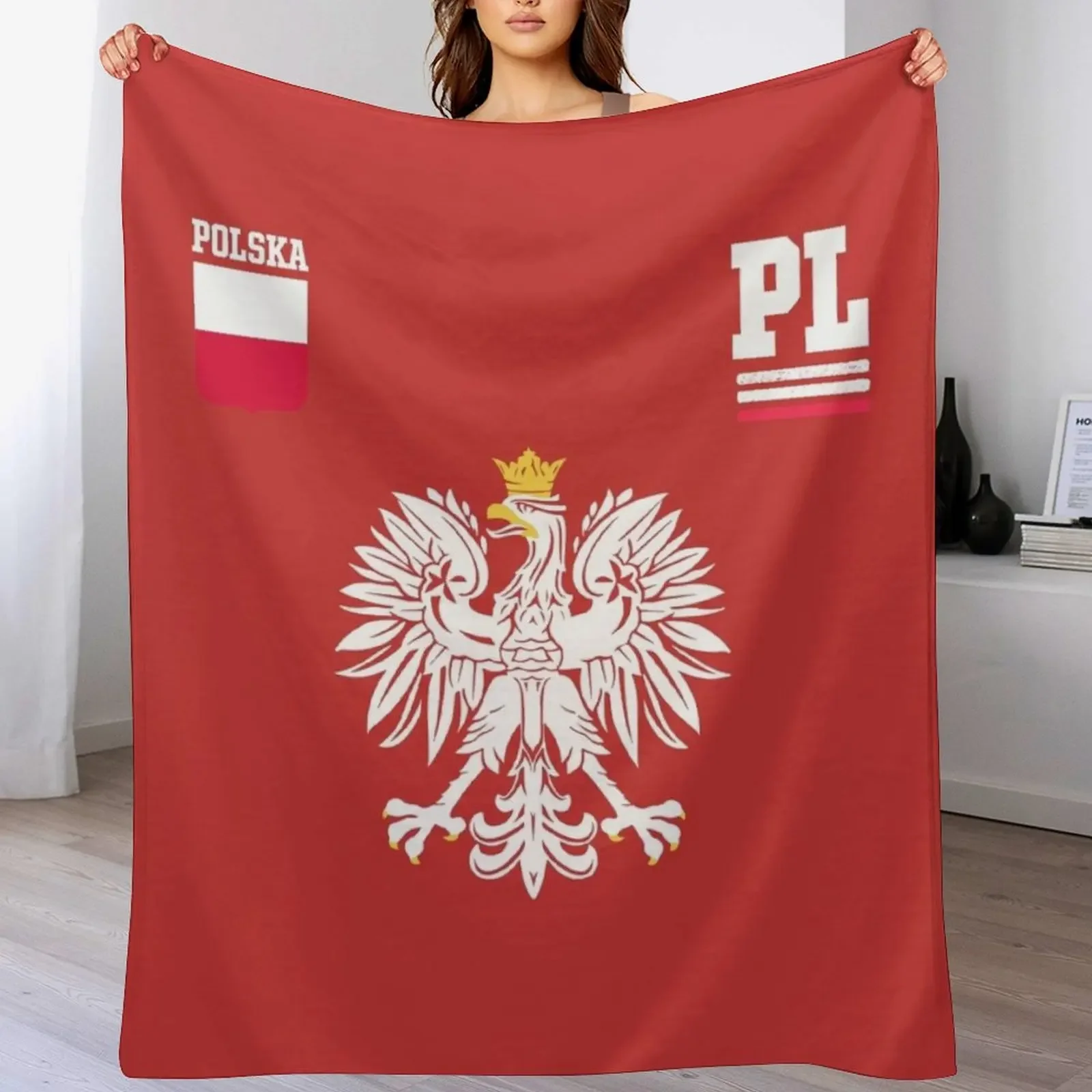

Poland Fan Polish Eagle Polska Flag Throw Blanket Soft Cozy Blanket for Pet Kids Adults