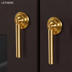 Pull Ring Solid Zinc Alloy Furniture Drop Handles Imitation Copper Golden Cabinet Hidden Handles Rotatable Round Rings Door Knob
