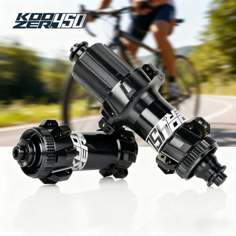 Koozer 450 120HD Road Bike Hub:28H, Center Lock, Straight Pull, with 5x100/135 QR and 12x100/142 THRU, Compatible with HG 11/12s