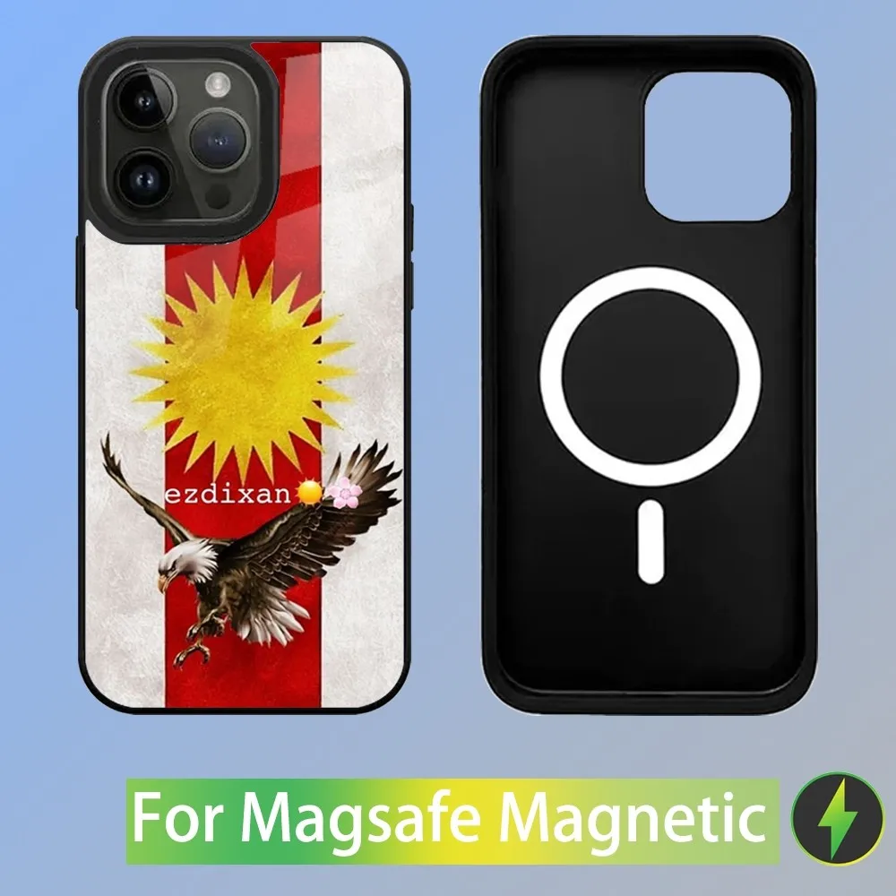 Yazidi Flag Ezidxan Phone Case For iPhone 15,14,13,12,11,Plus,Pro,Max Mini Magsafe Magnetic Wireless Charging