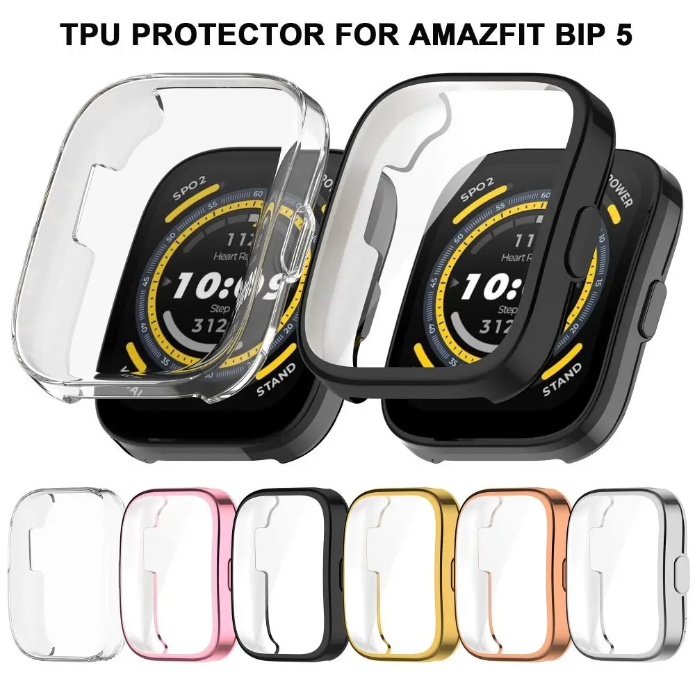 스마트 스크린 보호대 TPU 범퍼 케이스, 풀 커버, 워치 밴드 액세서리, Amazfit Bip 5 용 보호 쉘, 신제품