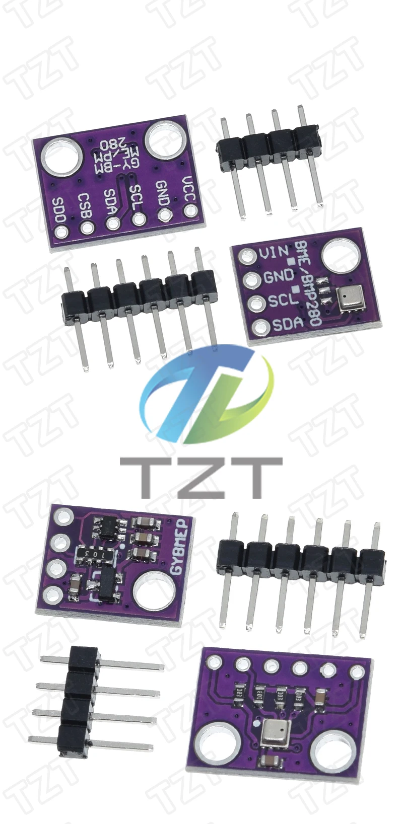TZT BME280 3,3V 5V Digitale Sensoren Temperatur-Feuchtigkeits-Barometerdruck-Sensormodul I2C SPI 1,8-5V BME280 Sensormodul – Detail 5