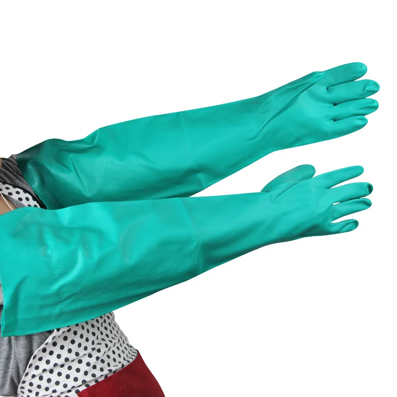 Acid and Alkali Resistant Long Rubber Gloves Cleaning Dish Washing for Household Scrubbe Repeatable Durable Nitrile Gloves