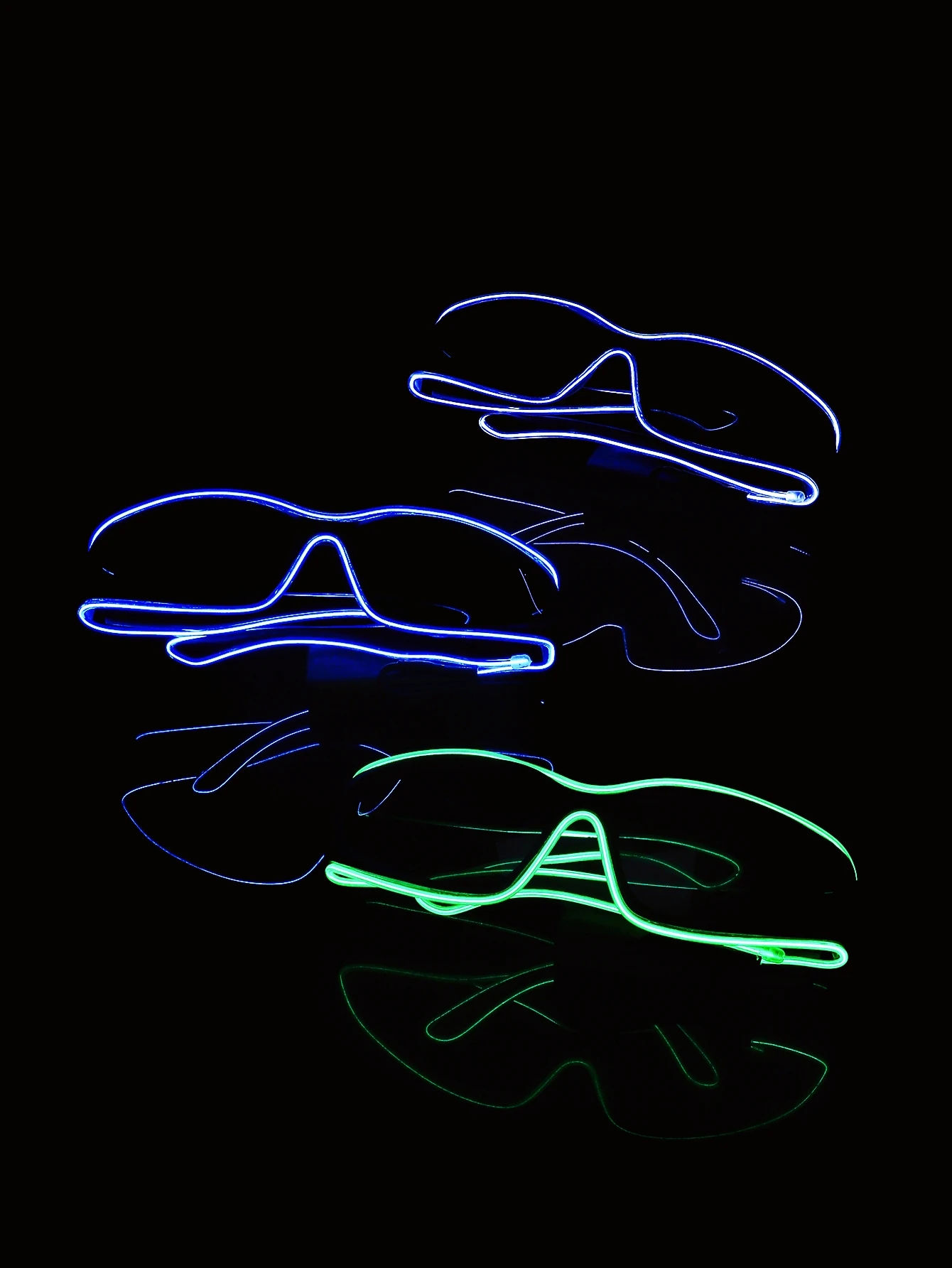 نظارات لاسلكية EL مضيئة ديسكو مضيئة LED على الإنترنت نظارات شمسية المشاهير بكسل KTV بار جو الحفل فلاش.