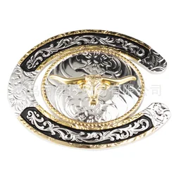 Giant Alloy Belt Buckle Cowhead Pattern Clothing Accessories for Hero Bullfighters