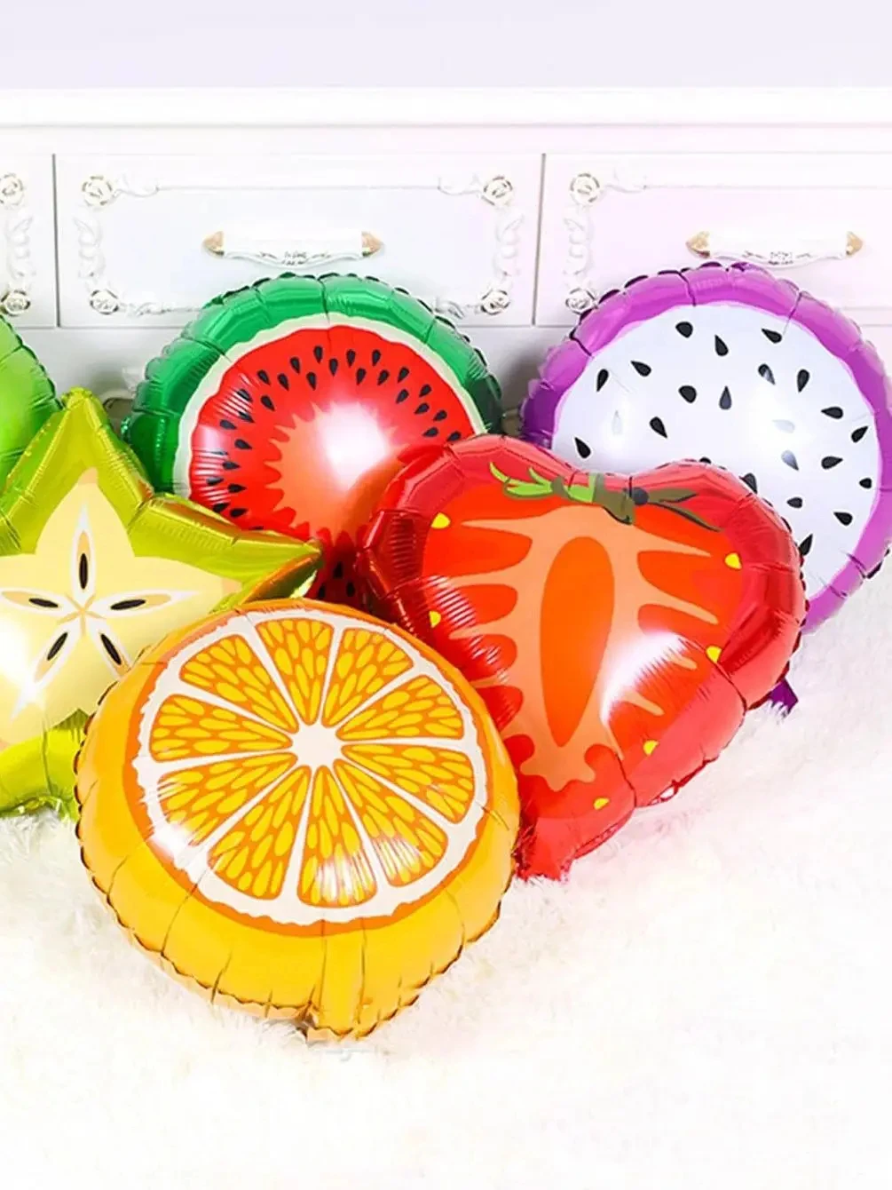 5pcs 18 inch non repeating fruit aluminum film balloon party theme decoration watermelon strawberry balloon