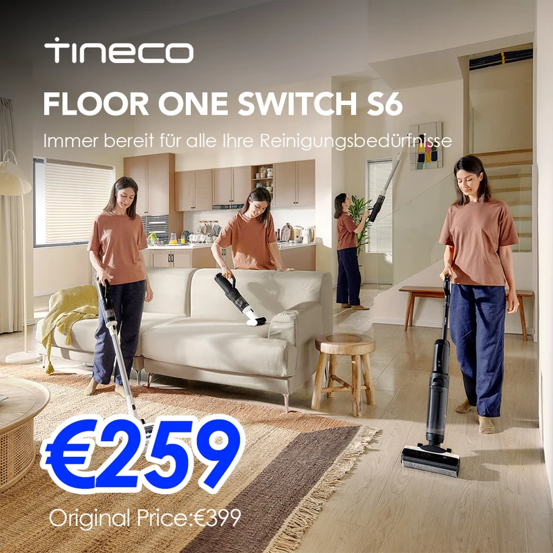 Tineco Floor One Switch S6 5-in-1 — lava e asciuga in un solo passaggio