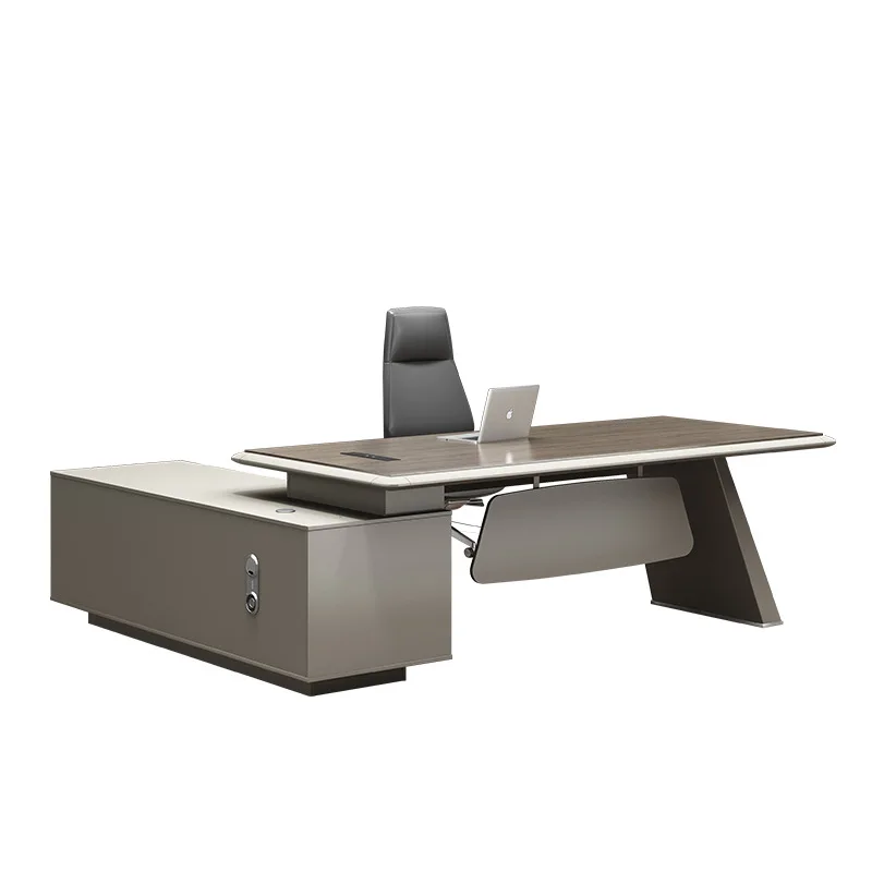 

Модный стол начальника Стол президента Простая современная офисная мебель Комбинация стола и стула