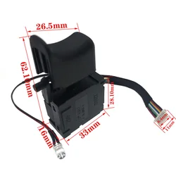 6302/JC15-2A 60V 42V 0.2A Electric Drill Dustproof Speed Control Push Button Trigger DC Drill Positive negative rotation Switch