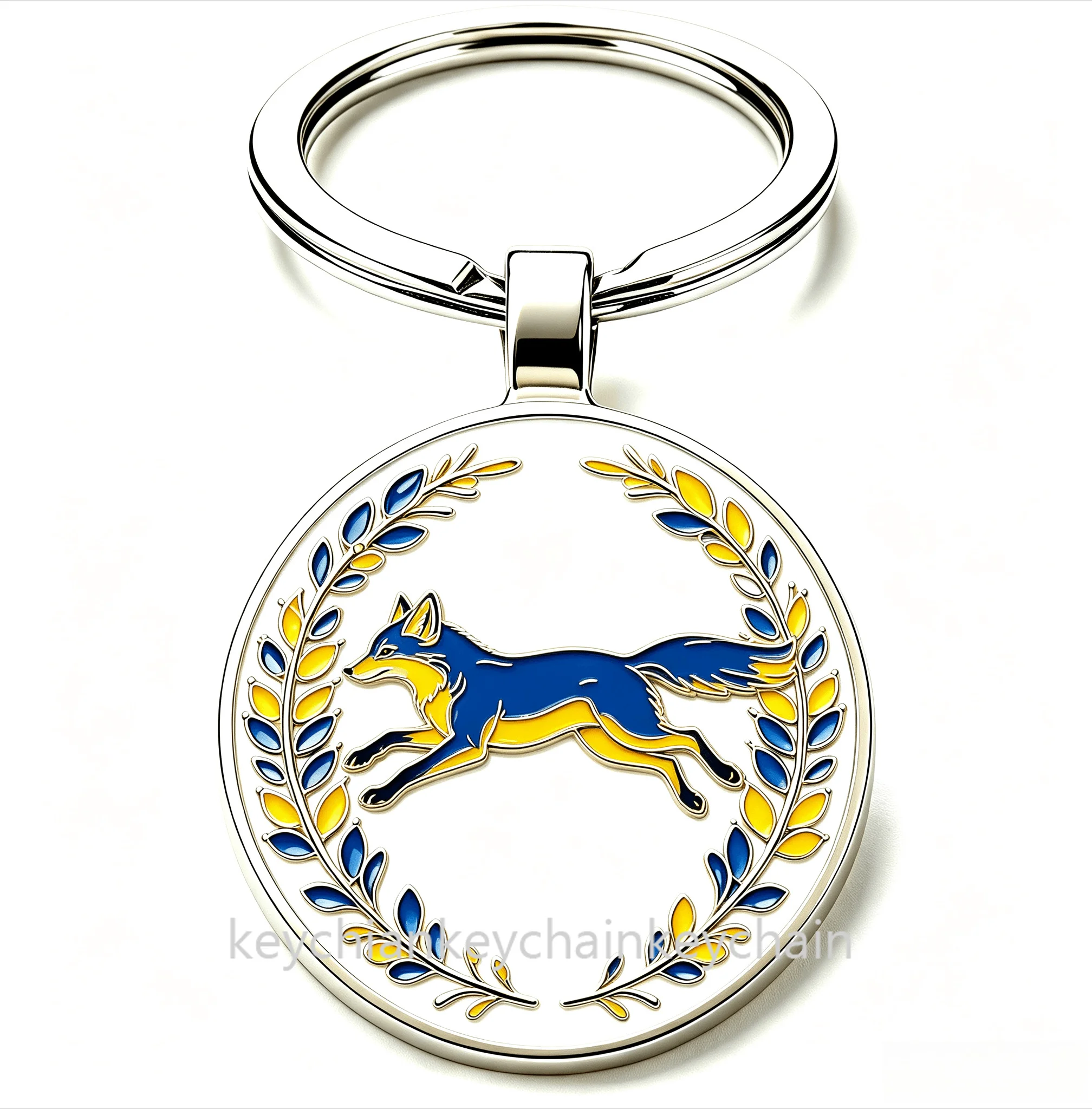 Ukraine Blue Yellow Animal: fox Keychain Pendant Key Ring Bag Car Key Chain Souvenir Gift