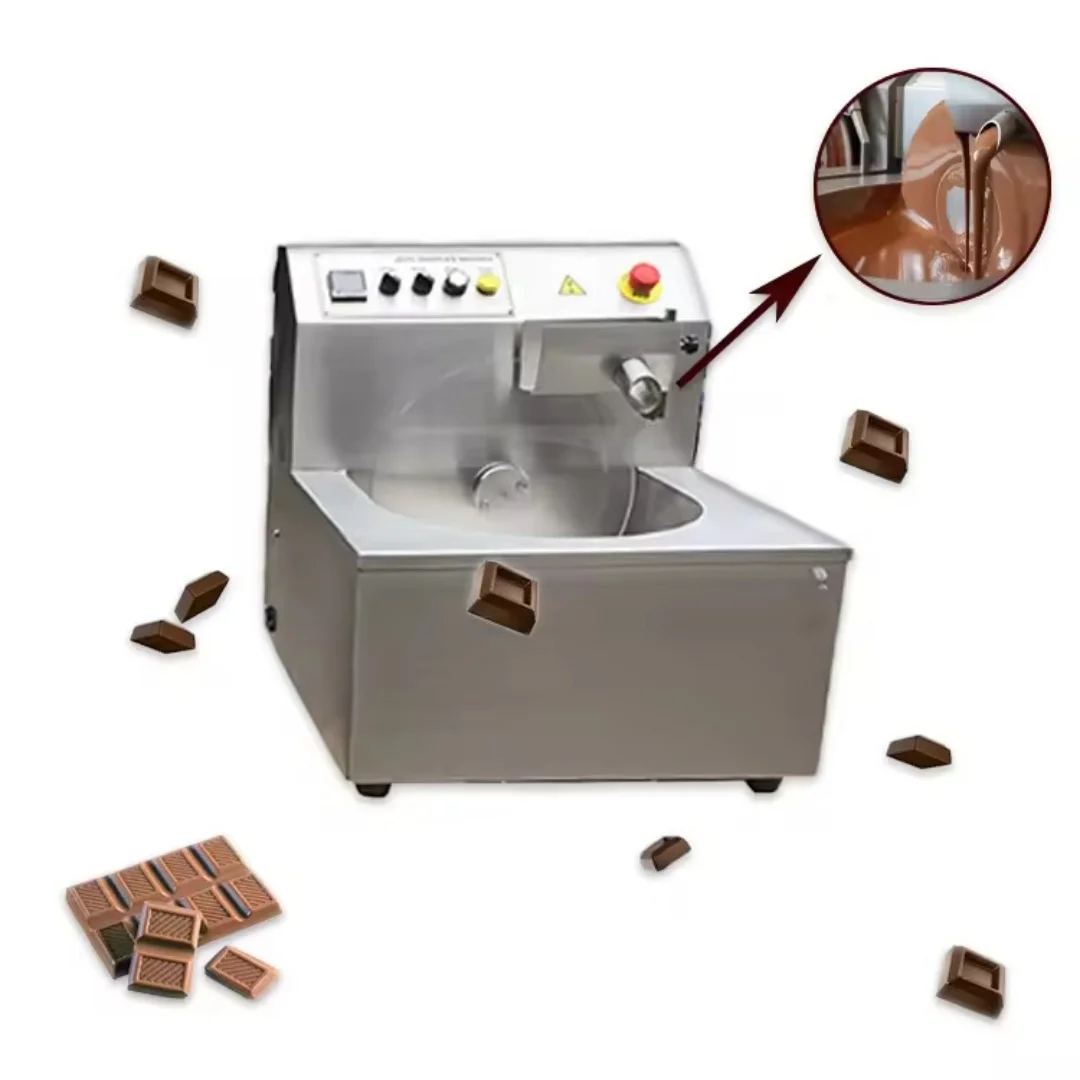 Small Mini 8 kg 15 kg 30 kg Manufacturing Enrobing Moulding Coating Wheel Chocolate Making Melting Tempering hine