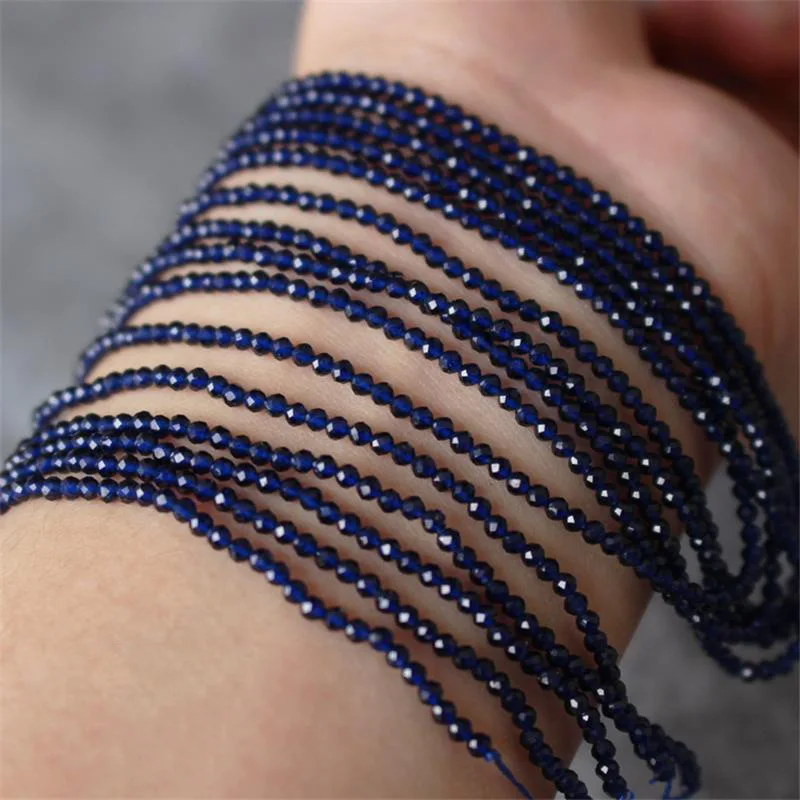 2 mm große Perlen aus natürlichem Stein, Amethyst, Tigerauge, Lapislazuli, eingelegt mit hellen Perlen, zur Schmuckherstellung, DIY-Halskette, Armband, Schmuck