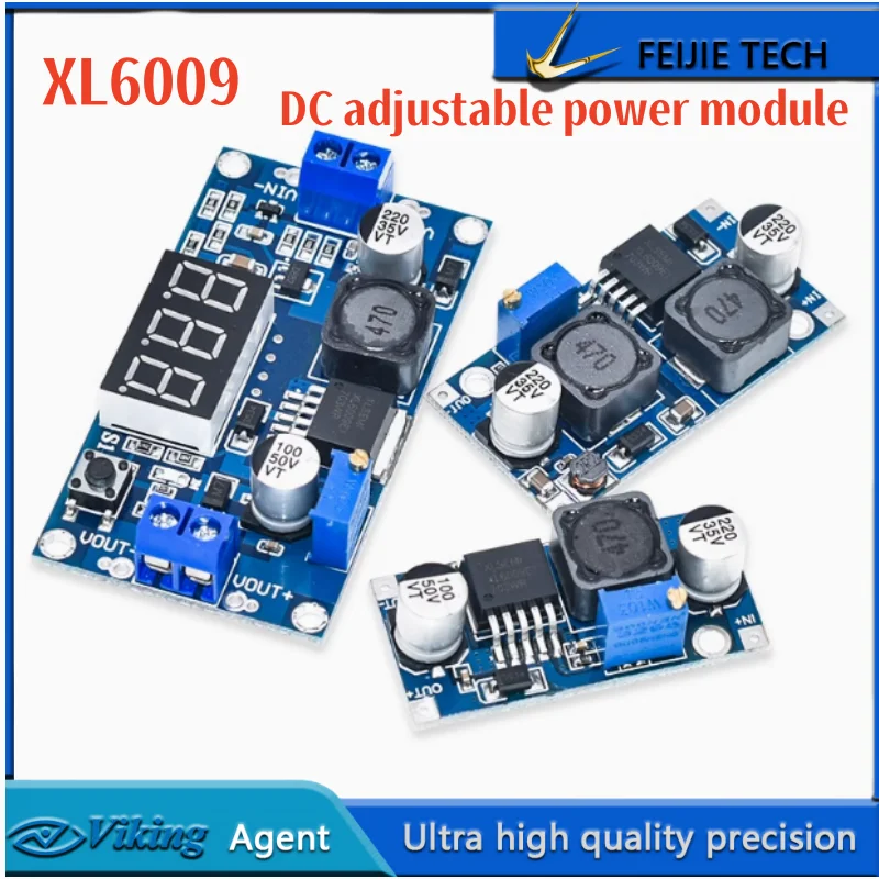 XL6009 DC-DC boost power supply stabilizing module output adjustable 5V/6/9/12V up to 24V with digital display 4A