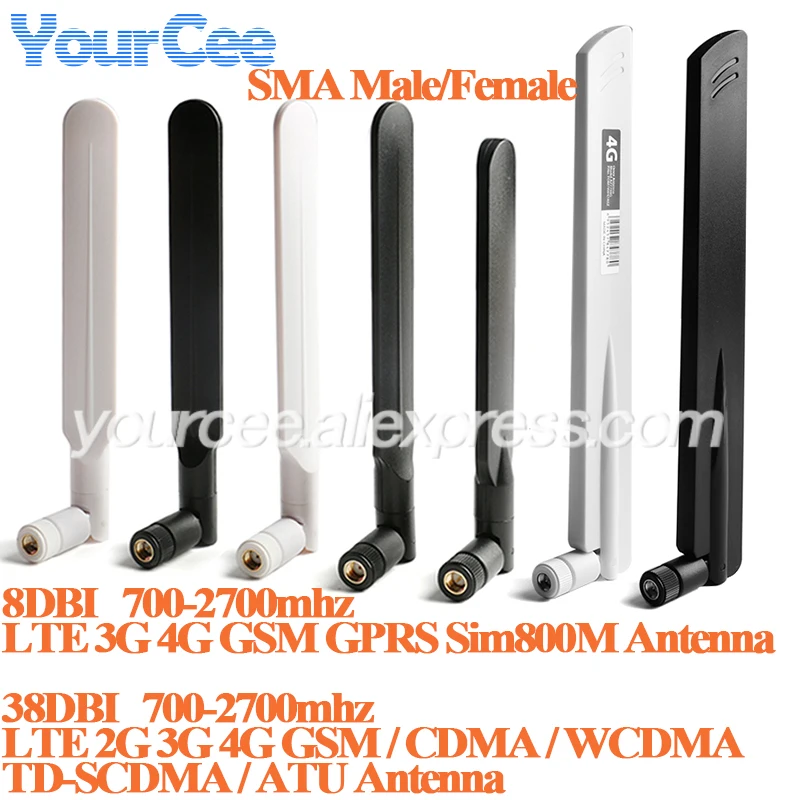 Antena de Alto Ganho 38dBi 2G 3G 4G LTE Conector SMA para Roteador WiFi GSM/CDMA 700-2700mhz 8dBi LTE 3G 4G GSM GPRS Sim800M